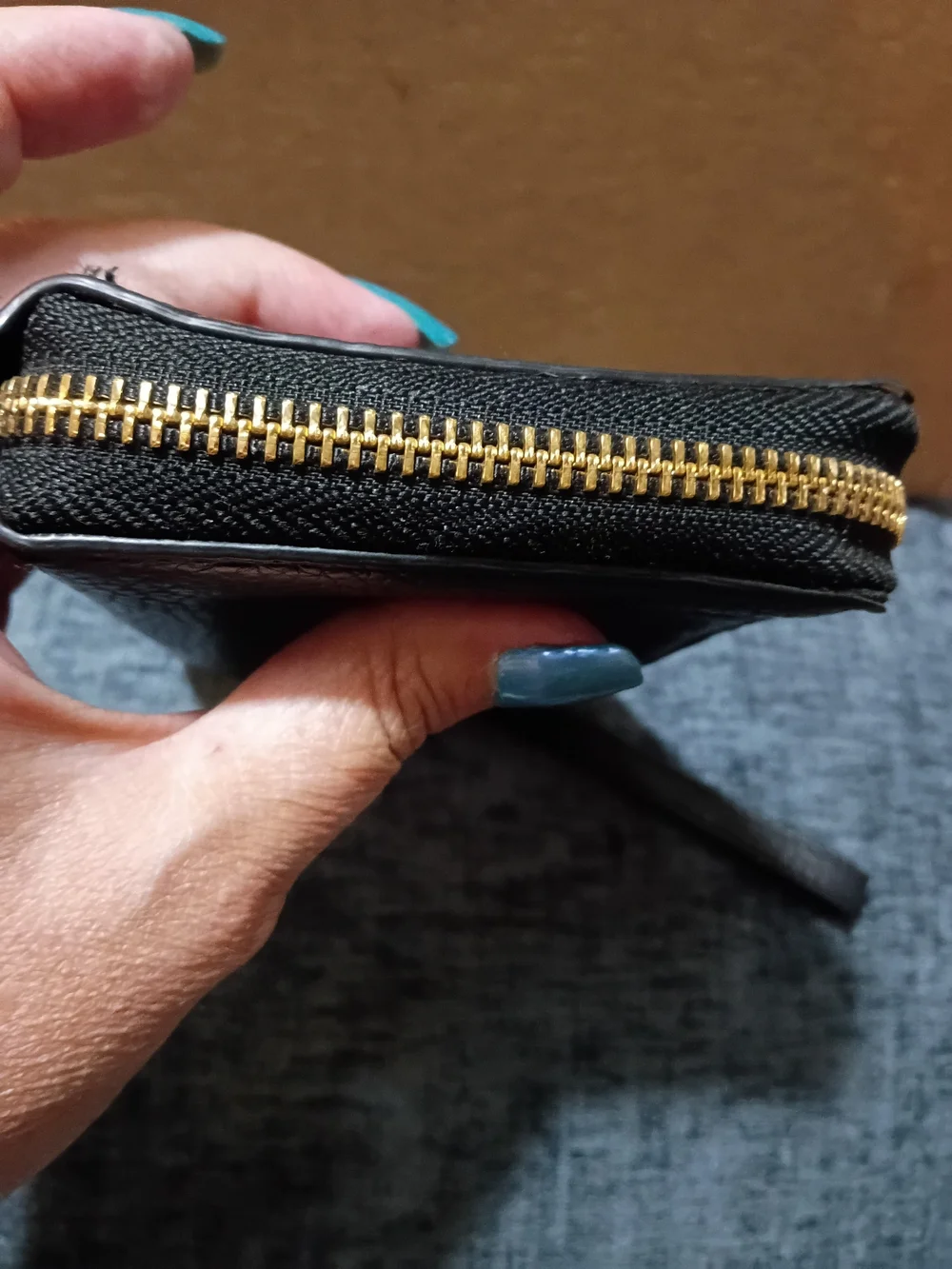 Michael Kors Black Leather Zip-Around Wristlet Wallet
